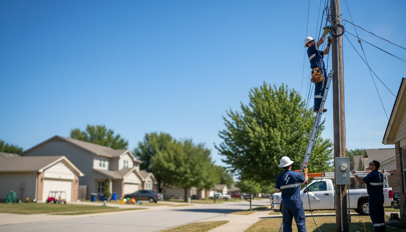 Residential electrician providing installation services in Leslie, MO